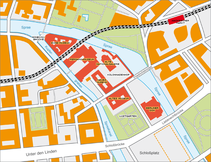 Karte der Museumsinsel in Berlin